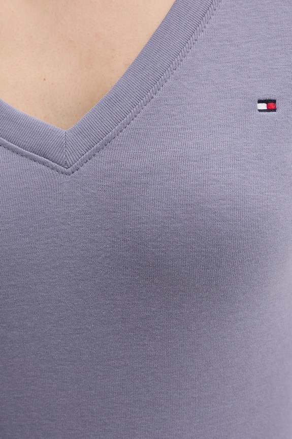 Pamučna majica Tommy Hilfiger WW0WW40584 ljubičasta