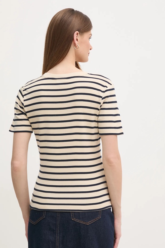 Odjeća Tommy Hilfiger majica ženska od pamuka WW0WW40584 bež
