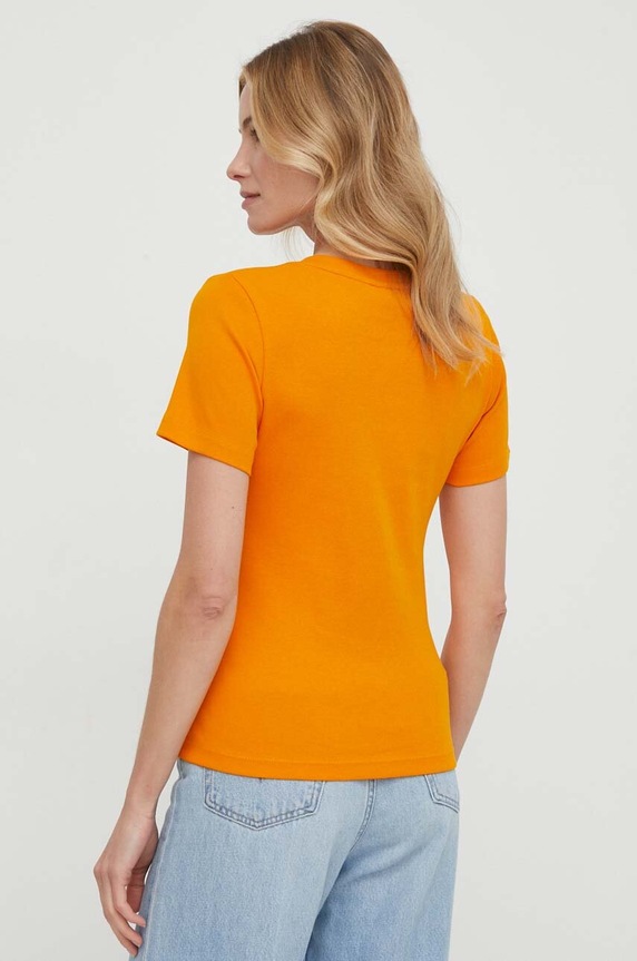 Tommy Hilfiger T-shirt damski bawełniany WW0WW40584 pomarańczowy AA00