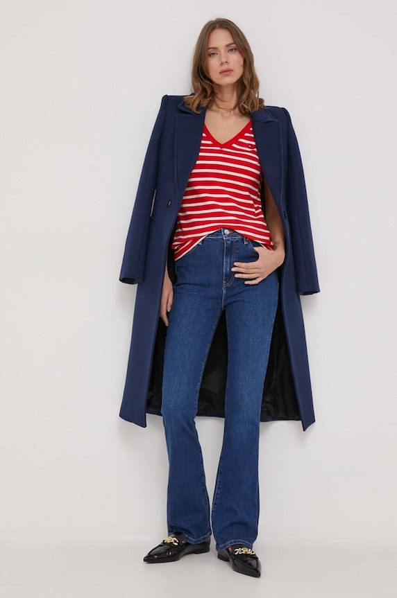 Tommy Hilfiger tričko dámské bavlněné WW0WW40584 červená AA00