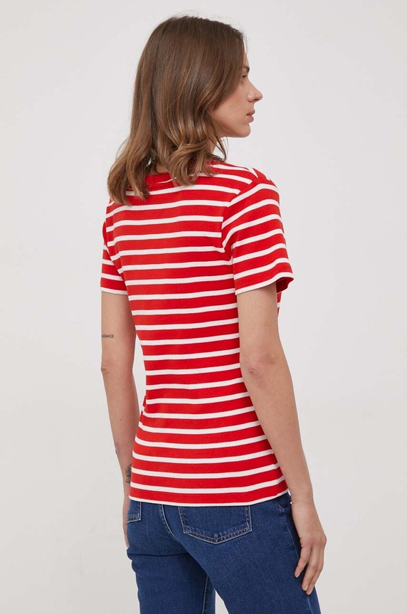 Ρούχα Tommy Hilfiger t-shirt γυναικείο βαμβακερό WW0WW40584 κόκκινο