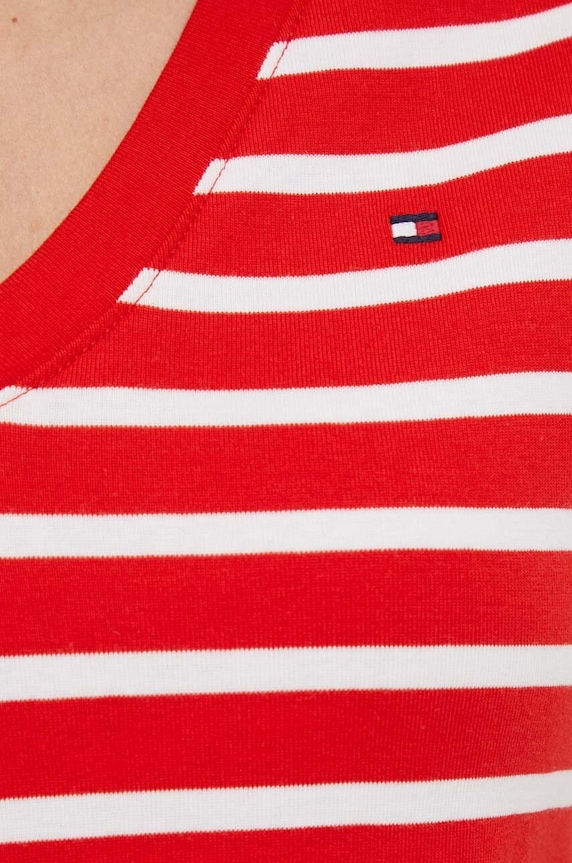 Tommy Hilfiger tričko dámské bavlněné WW0WW40584 červená