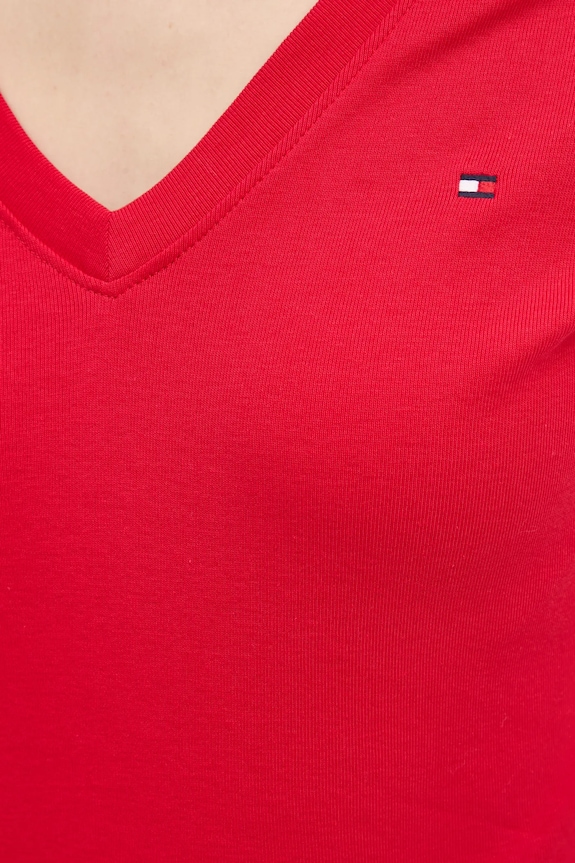 Tommy Hilfiger tričko dámské bavlněné WW0WW40584 červená