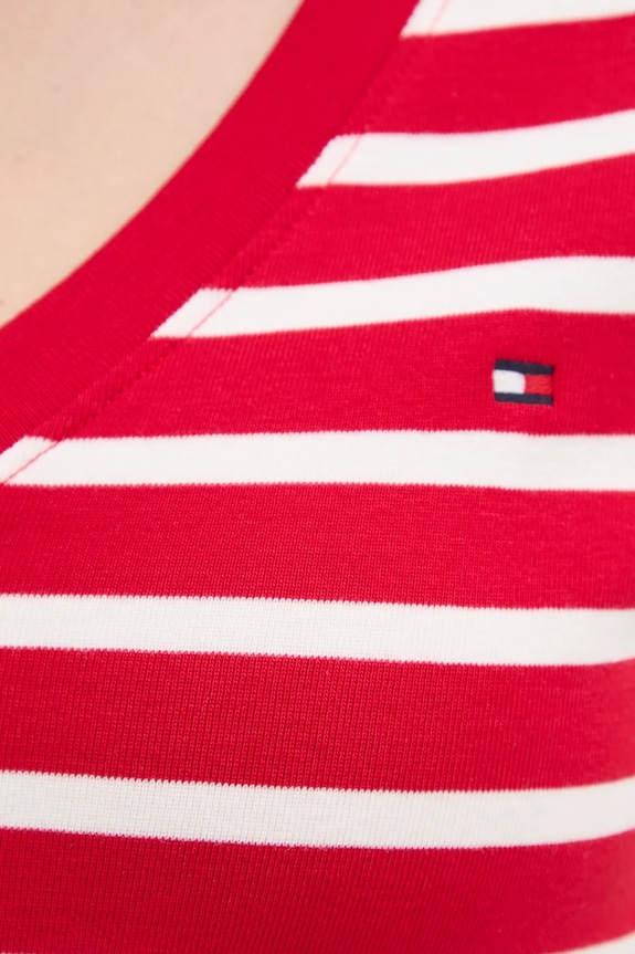 Tommy Hilfiger tričko dámské bavlněné WW0WW40584 červená