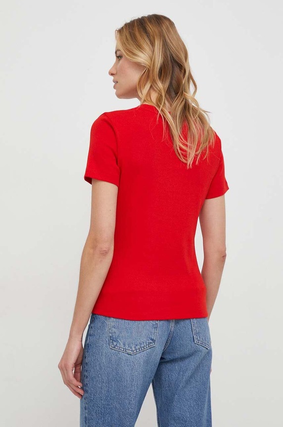 Ρούχα Tommy Hilfiger t-shirt γυναικείο βαμβακερό WW0WW40584 κόκκινο