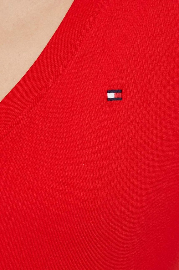Tommy Hilfiger t-shirt γυναικείο βαμβακερό κόκκινο WW0WW40584