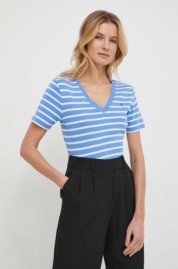 Tommy Hilfiger t-shirt bawełniany WW0WW40584 niebieski AA00