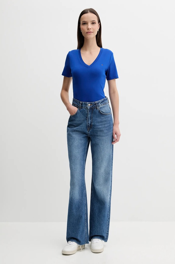 Βαμβακερό μπλουζάκι Tommy Hilfiger WW0WW40584 μπλε AA00