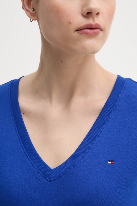 Tommy Hilfiger тениска дамска от памук WW0WW40584 син