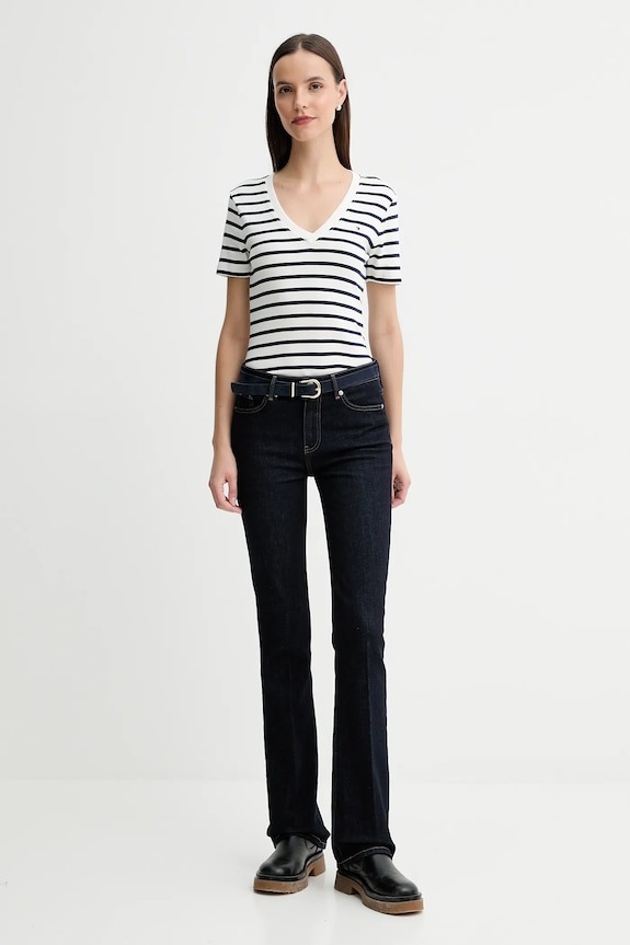 Pamučna majica Tommy Hilfiger WW0WW40584 mornarsko plava AA00
