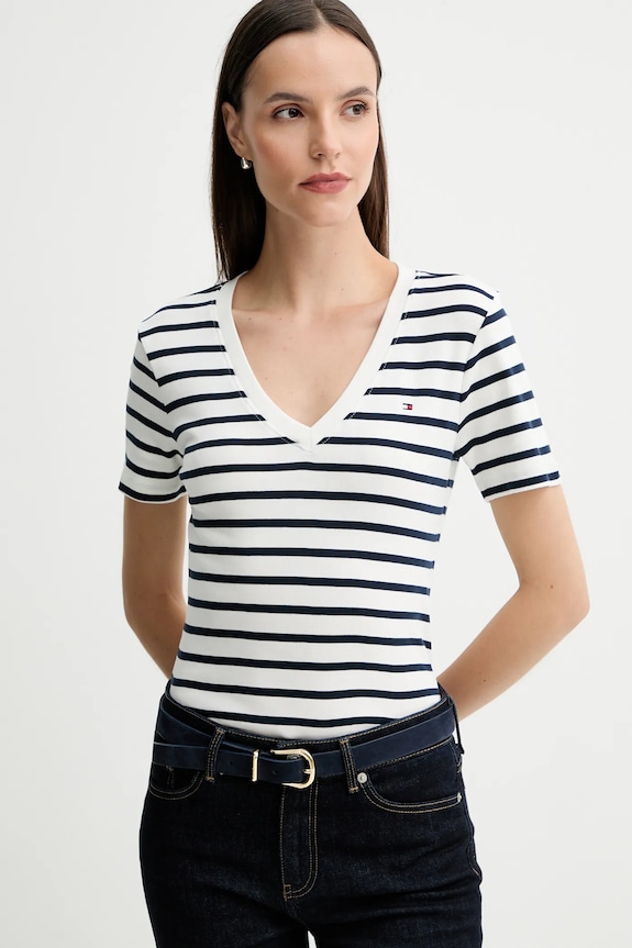 Pamučna majica Tommy Hilfiger mornarsko plava WW0WW40584