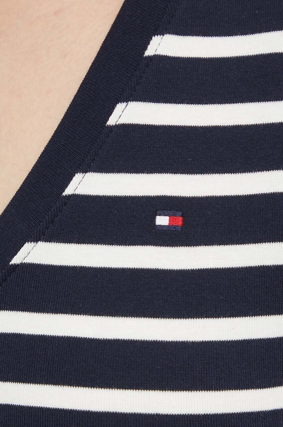 Tommy Hilfiger t-shirt γυναικείο βαμβακερό WW0WW40584 σκούρο μπλε