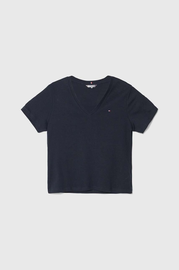 Tommy Hilfiger t-shirt γυναικείο βαμβακερό slim σκούρο μπλε WW0WW40584