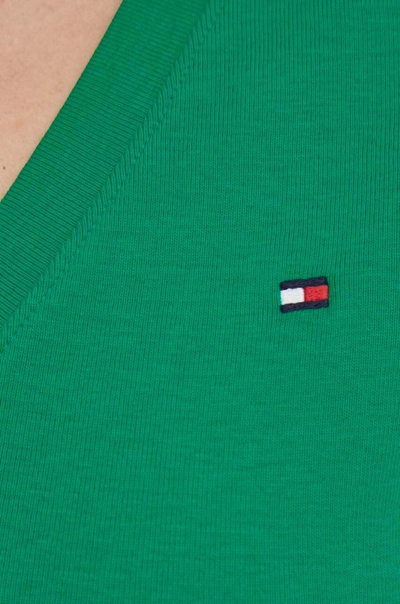 Tommy Hilfiger T-shirt damski bawełniany zielony WW0WW40584
