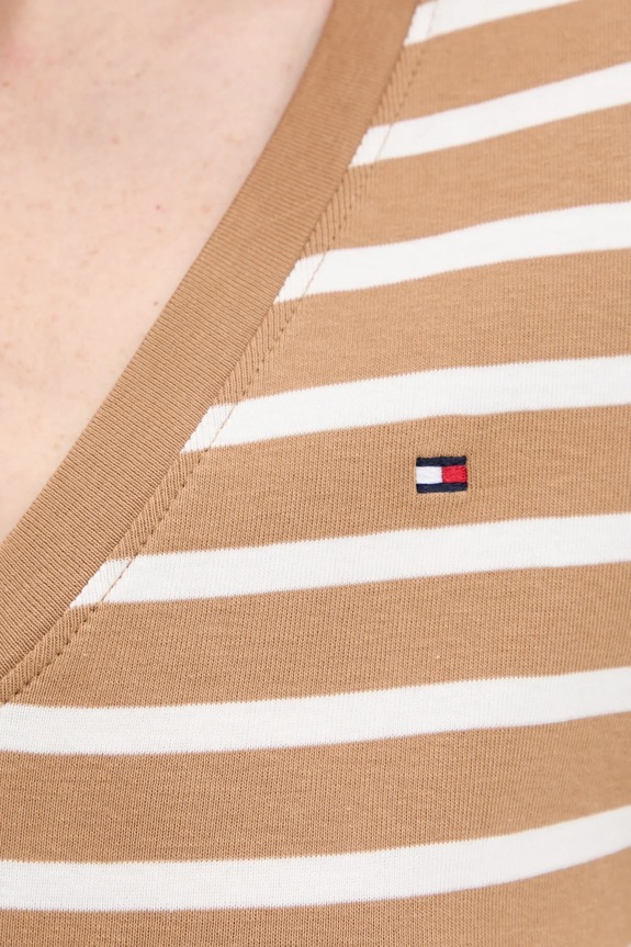 Tommy Hilfiger tričko dámské bavlněné WW0WW40584 hnědá