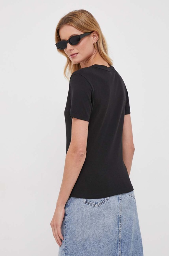 Oblačila Bombažna kratka majica Tommy Hilfiger WW0WW40584 črna