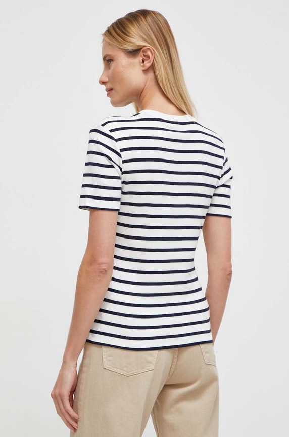 Oblečení Tommy Hilfiger tričko dámské bavlněné WW0WW40587 bílá