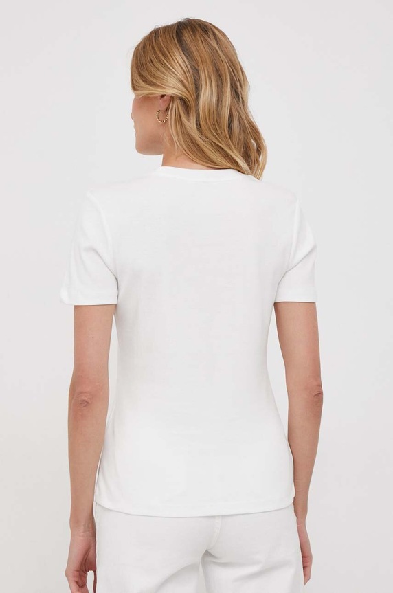 Odzież Tommy Hilfiger T-shirt damski bawełniany WW0WW40587 biały