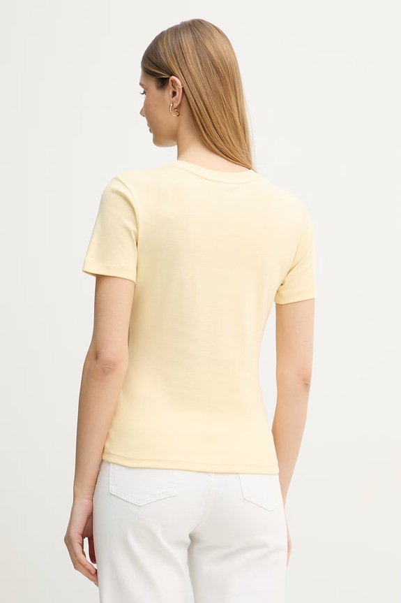 Îmbrăcăminte Tommy Hilfiger tricou de damă din bumbac WW0WW40587 galben