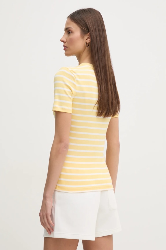 Îmbrăcăminte Tommy Hilfiger tricou de damă din bumbac WW0WW40587 galben