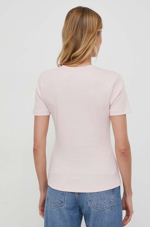 Odzież Tommy Hilfiger T-shirt damski bawełniany WW0WW40587 różowy