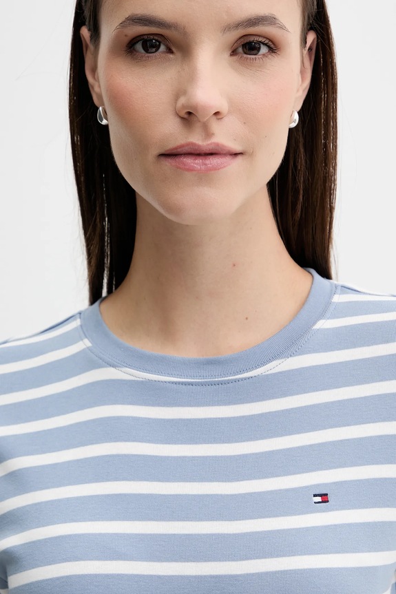 Tommy Hilfiger tricou de damă din bumbac albastru WW0WW40587