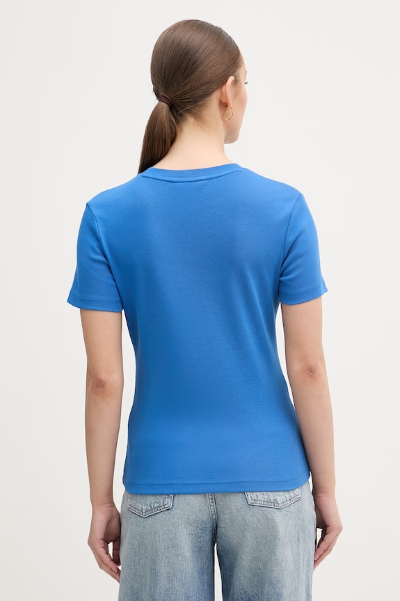 Îmbrăcăminte Tommy Hilfiger tricou de damă din bumbac WW0WW40587 albastru