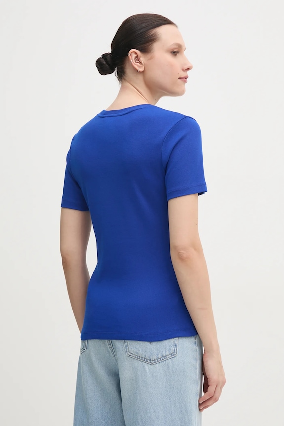 Îmbrăcăminte Tommy Hilfiger tricou de damă din bumbac WW0WW40587 albastru