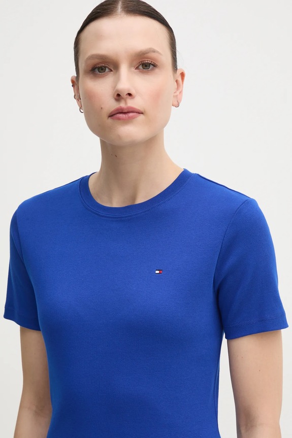 Tommy Hilfiger tricou de damă din bumbac albastru WW0WW40587