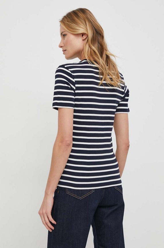 Îmbrăcăminte Tommy Hilfiger tricou de damă din bumbac WW0WW40587 bleumarin
