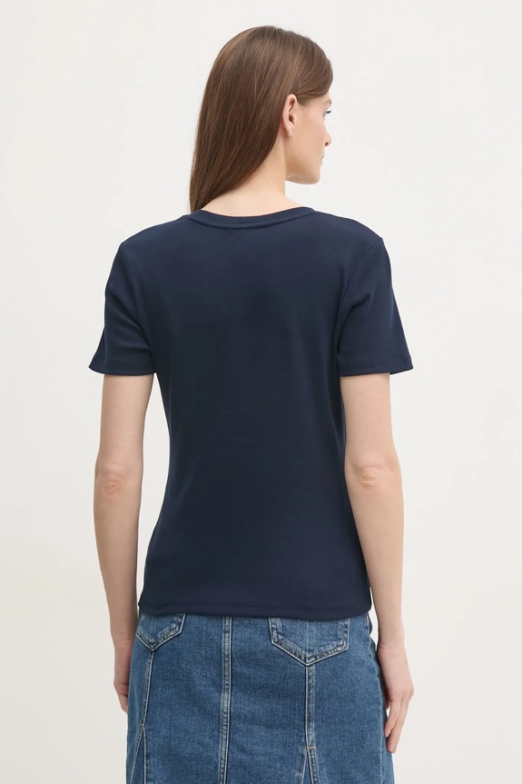 Îmbrăcăminte Tommy Hilfiger tricou de damă din bumbac WW0WW40587 bleumarin