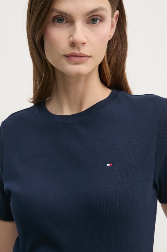 Tommy Hilfiger tricou de damă din bumbac bleumarin WW0WW40587