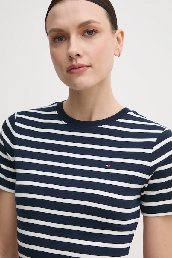 Tommy Hilfiger tričko dámske bavlnené tmavomodrá WW0WW40587