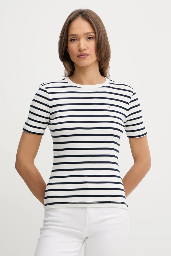 Tommy Hilfiger tricou de damă de bumbac curele bleumarin WW0WW40587
