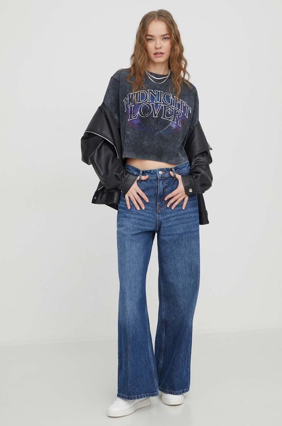 HUGO t-shirt bawełniany 50505022 szary SS24