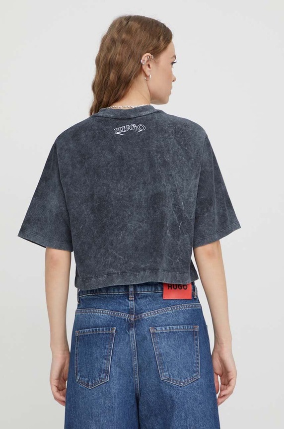 Odzież HUGO t-shirt bawełniany 50505022 szary