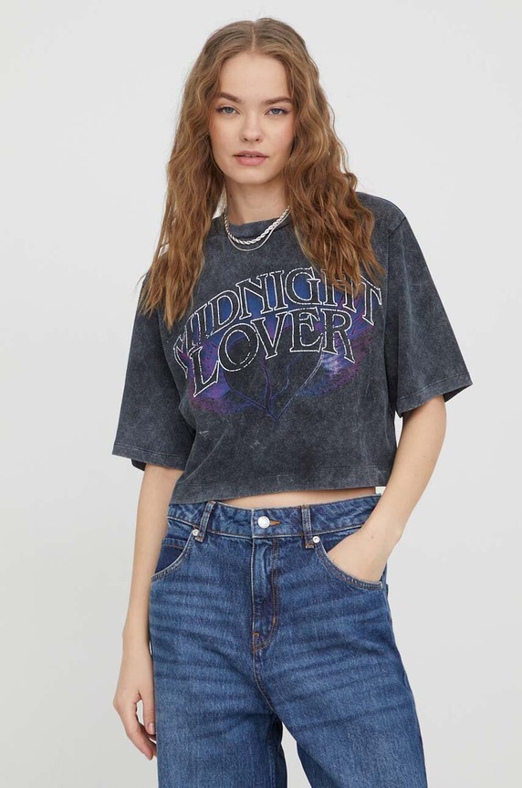 HUGO t-shirt bawełniany szary 50505022