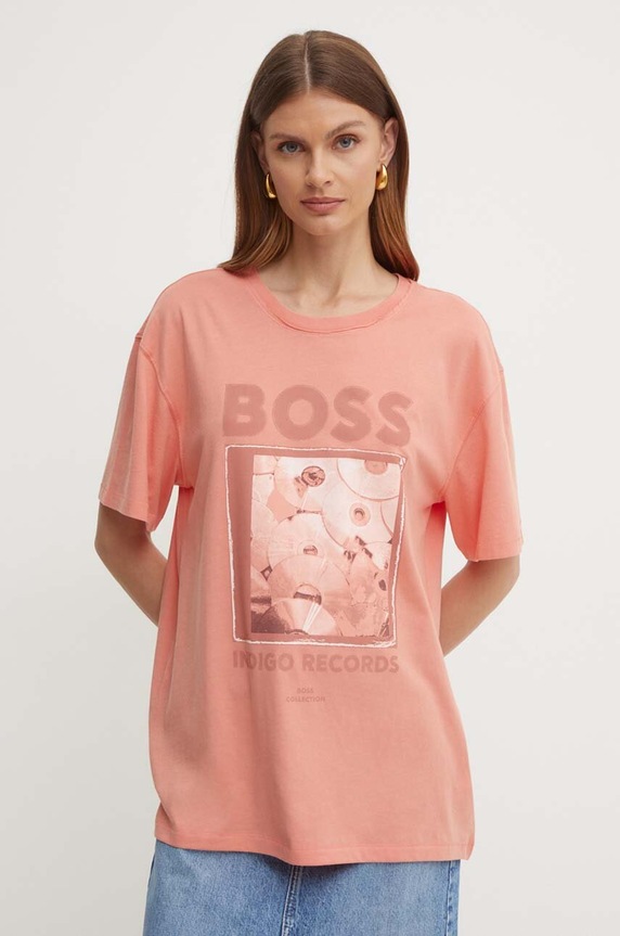Bavlnené tričko Boss Orange 50506970 oranžová SS24