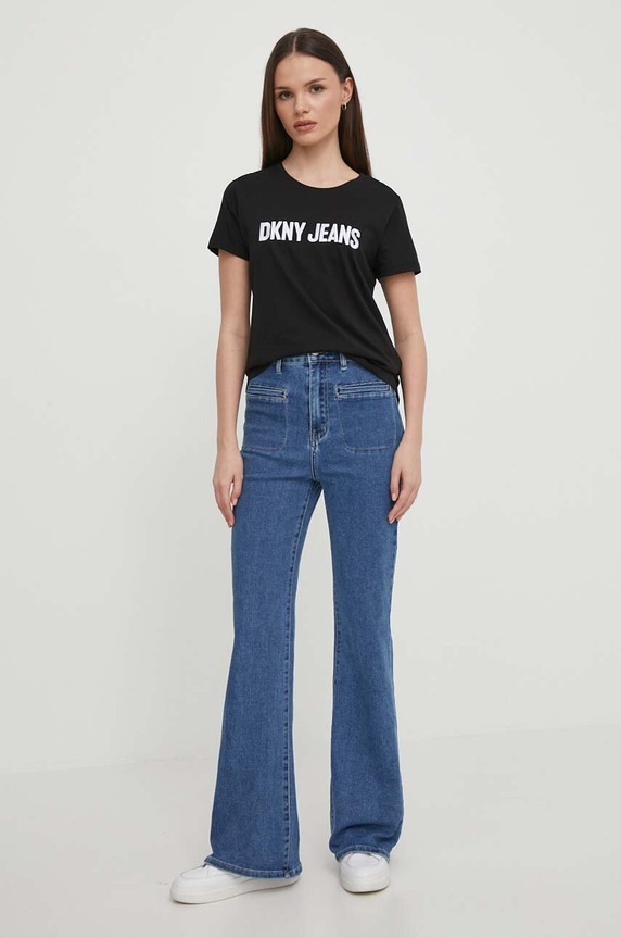 Μπλουζάκι DKNY E31FUDNA μαύρο SS24