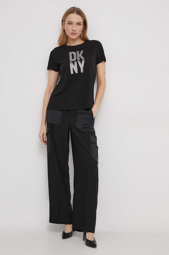Μπλουζάκι DKNY P3JHXDNA μαύρο SS24