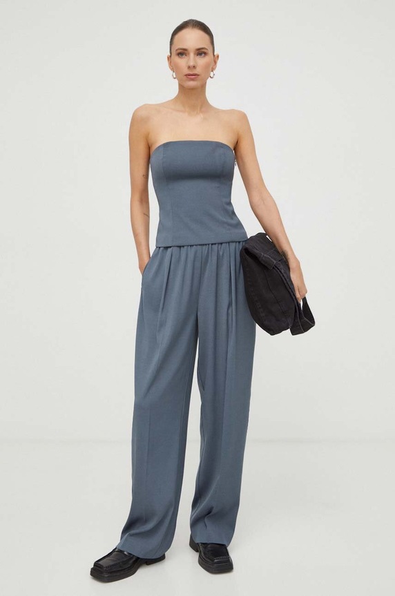 Samsoe Samsoe top F23400152 gri SS24