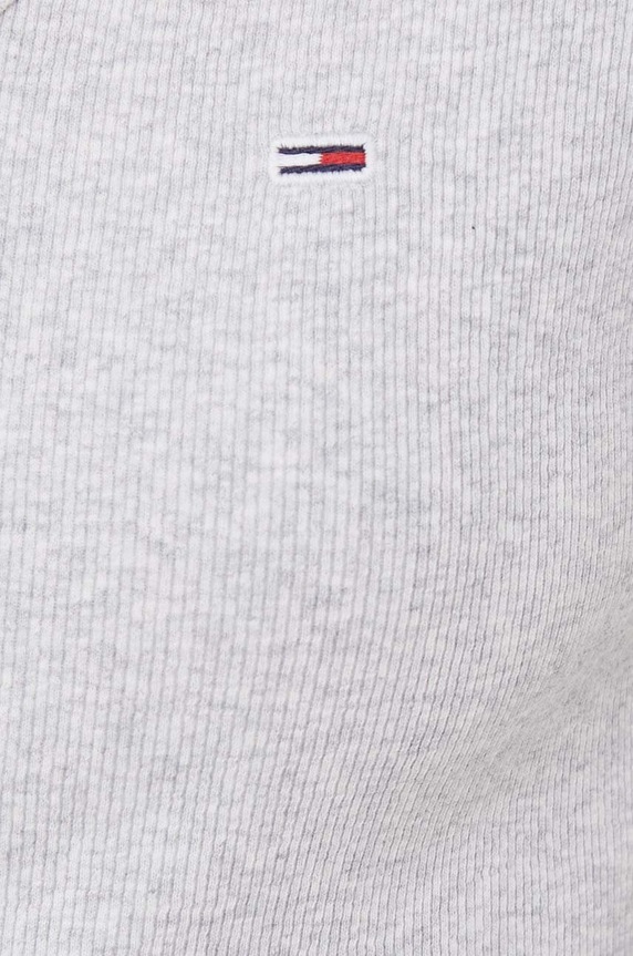 Tommy Jeans tričko dámske bavlnené s elastanom sivá DW0DW17385