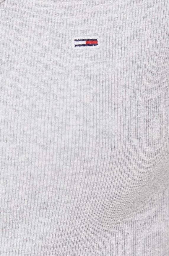 Tommy Jeans tričko dámske bavlnené s elastanom sivá DW0DW17385