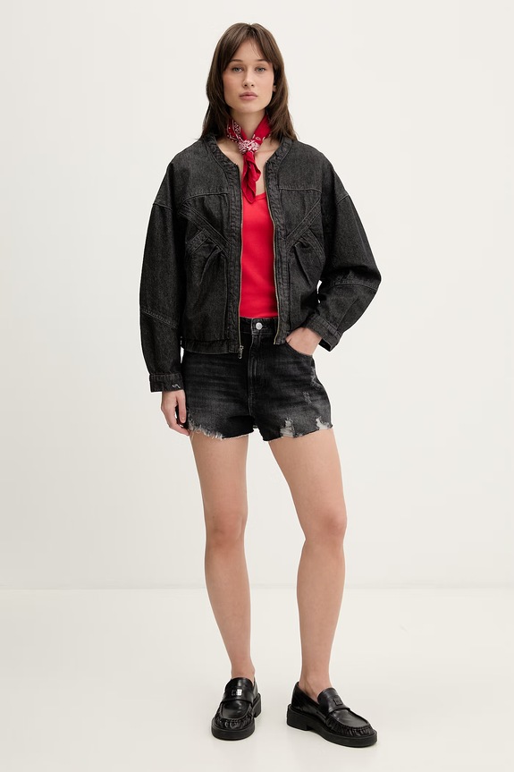Tommy Jeans majica ženska od pamuka s elastanom DW0DW17385 crvena AA00