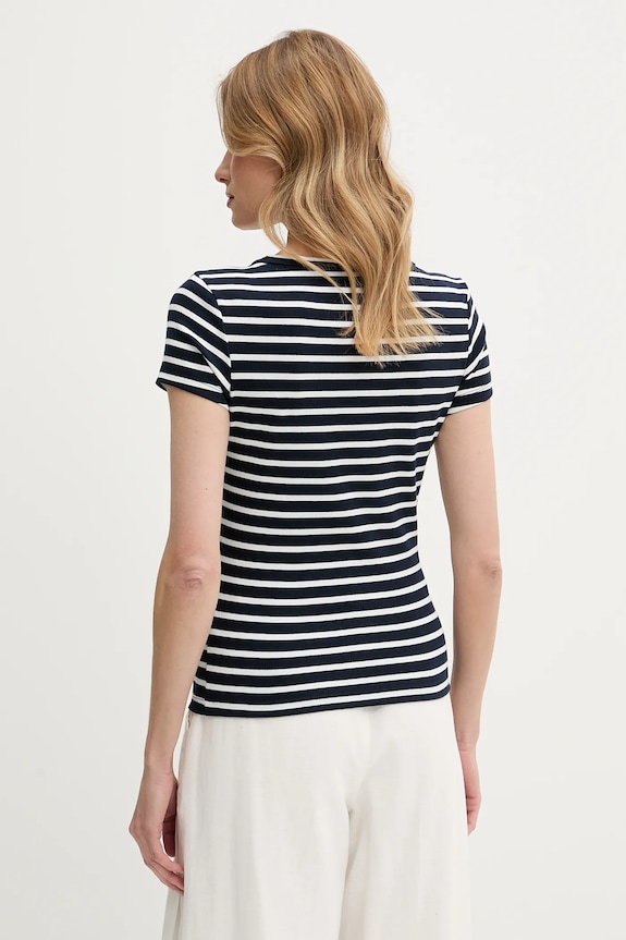 Tommy Jeans Tricou damă din bumbac cu elastan DW0DW17385 bleumarin AA00