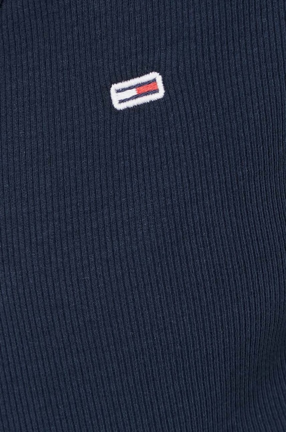 Tommy Jeans T-shirt damski bawełniany z elastanem granatowy DW0DW17385