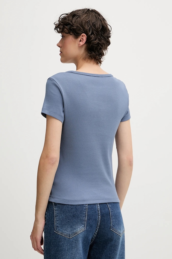 Tommy Jeans tričko dámske bavlnené s elastanom DW0DW17385 modrá AA00