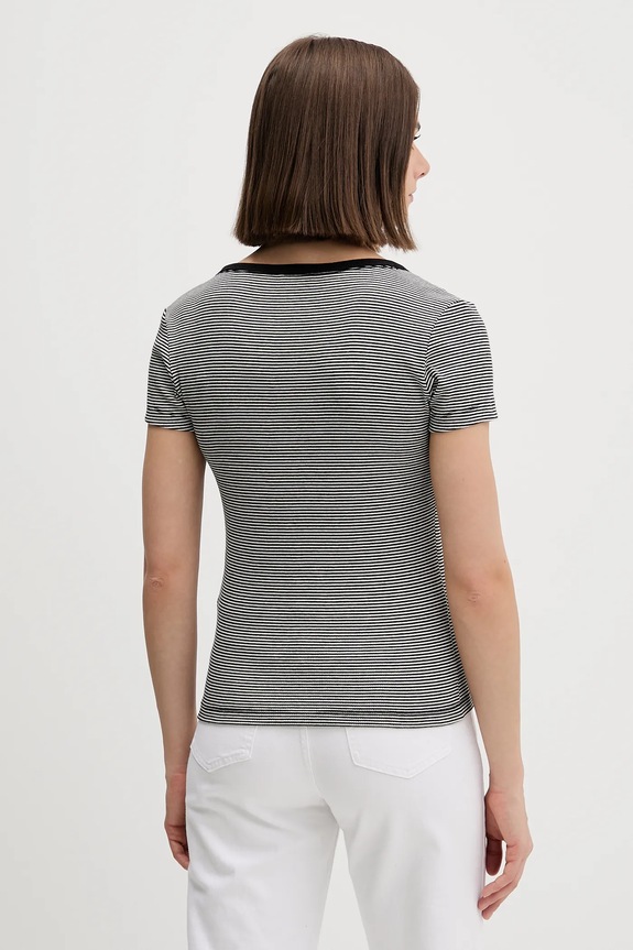 Îmbrăcăminte Tommy Jeans tricou femei din bumbac cu elastan DW0DW17385 negru