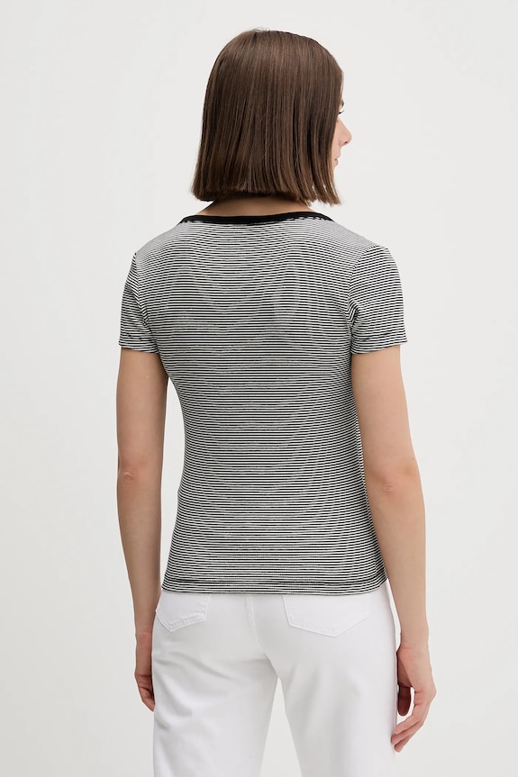 Îmbrăcăminte Tommy Jeans tricou femei din bumbac cu elastan DW0DW17385 negru