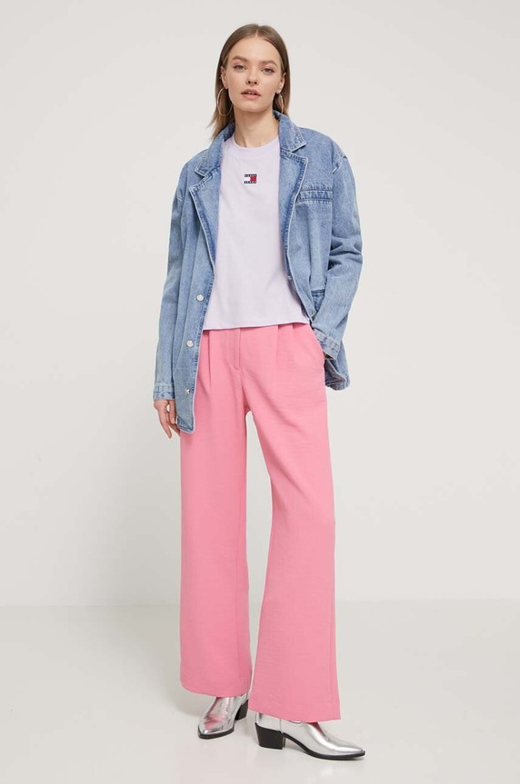Tommy Jeans t-shirt DW0DW17391 fioletowy AW24